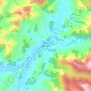 Mapa topográfico Catuçaba, altitud, relieve