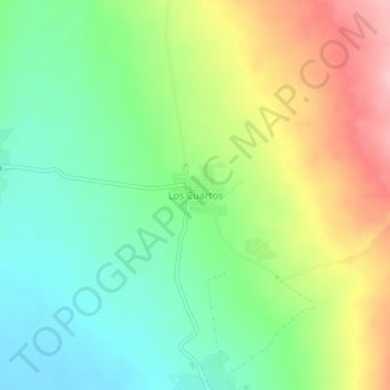Mapa topográfico Los Cuartos, altitud, relieve