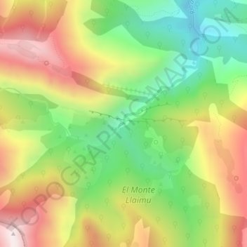 Mapa topográfico La Cruz de los Ríos, altitud, relieve