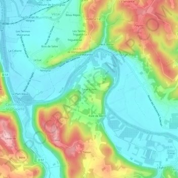 Mapa topográfico Saint-Julien, altitud, relieve