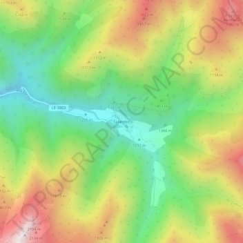 Mapa topográfico Salientes, altitud, relieve