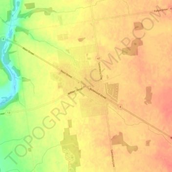 Mapa topográfico Lucan, altitud, relieve