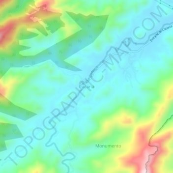 Mapa topográfico Cacaria, altitud, relieve