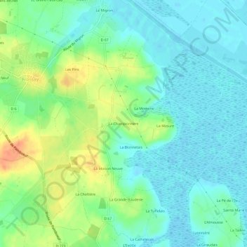 Mapa topográfico La Championnère, altitud, relieve