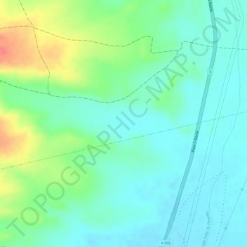 Mapa topográfico Mapocho, altitud, relieve