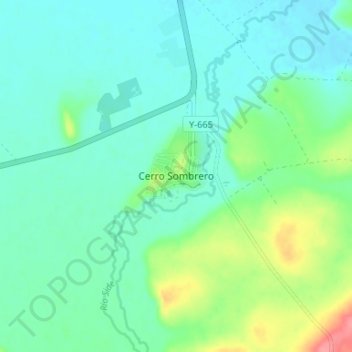 Mapa topográfico Cerro Sombrero, altitud, relieve