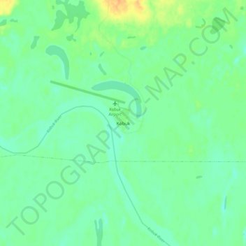 Mapa topográfico Kobuk, altitud, relieve