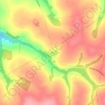 Mapa topográfico São Martin, altitud, relieve