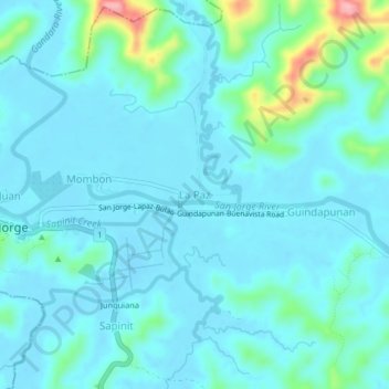 Mapa topográfico La Paz, altitud, relieve