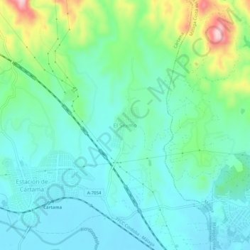 Mapa topográfico El Sexmo, altitud, relieve