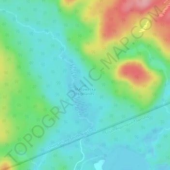Mapa topográfico Madawaska Highlands, altitud, relieve