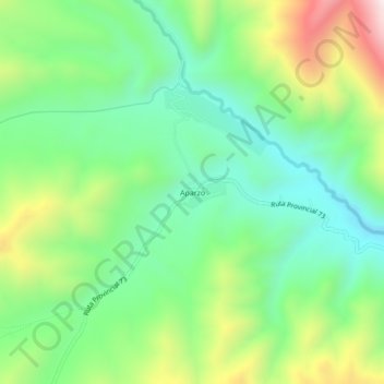 Mapa topográfico Aparzo, altitud, relieve