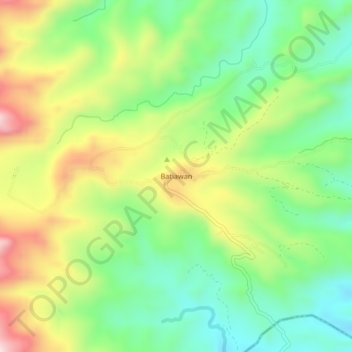 Mapa topográfico Batiawan, altitud, relieve