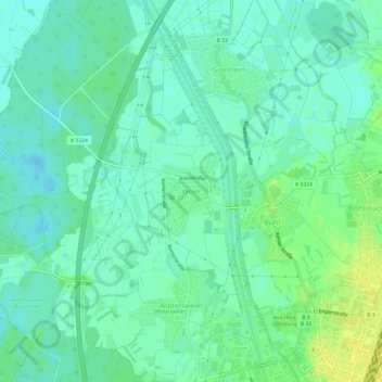 Mapa topográfico Weier, altitud, relieve