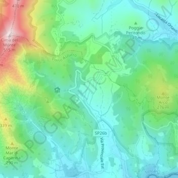 Mapa topográfico Namia, altitud, relieve