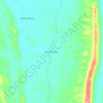 Mapa topográfico Rancho Viejo, altitud, relieve
