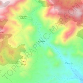 Mapa topográfico El Daimuz, altitud, relieve
