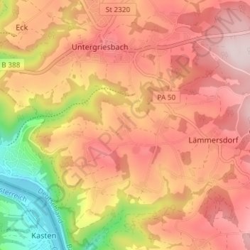 Mapa topográfico Scherleinsöd, altitud, relieve