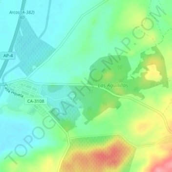 Mapa topográfico Parque Las Aguilillas, altitud, relieve