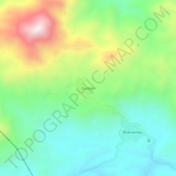 Mapa topográfico Ocotlán, altitud, relieve