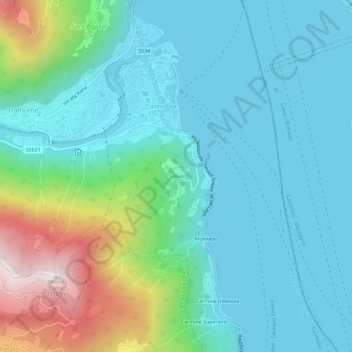 Mapa topográfico Solivo, altitud, relieve