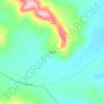 Mapa topográfico Chileno, altitud, relieve