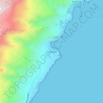 Mapa topográfico Timijiraque, altitud, relieve