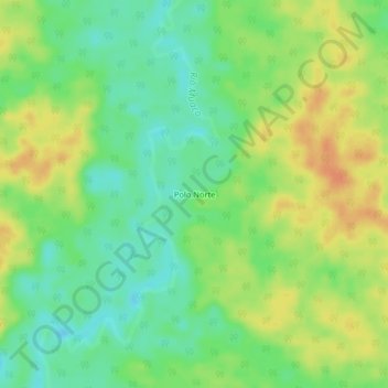 Mapa topográfico Polo Norte, altitud, relieve