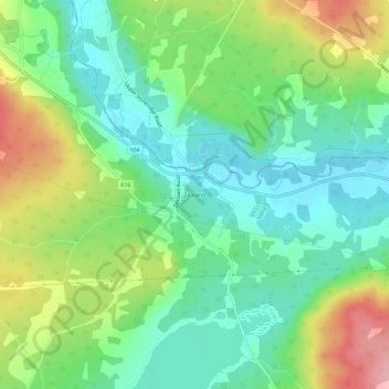 Mapa topográfico Zealand, altitud, relieve