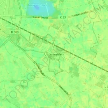 Mapa topográfico Unterweiden, altitud, relieve