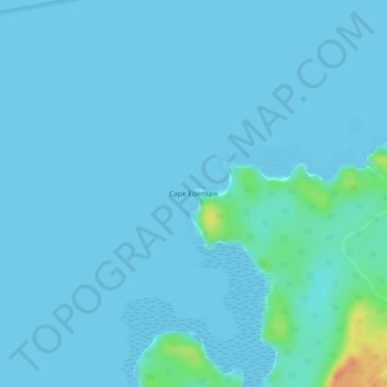 Mapa topográfico Cape Edensaw, altitud, relieve