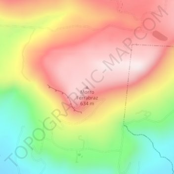 Mapa topográfico Morro Ferrabraz, altitud, relieve