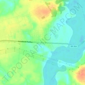 Mapa topográfico Jaci Paraná, altitud, relieve