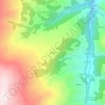 Mapa topográfico Urdiales, altitud, relieve