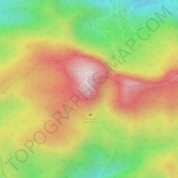 Mapa topográfico Pico do Garrafão, altitud, relieve