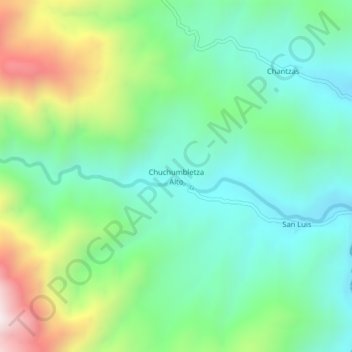 Mapa topográfico Chuchumbletza Alto, altitud, relieve