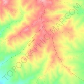 Mapa topográfico Carril Alto, altitud, relieve