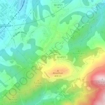 Mapa topográfico Xoxoka, altitud, relieve