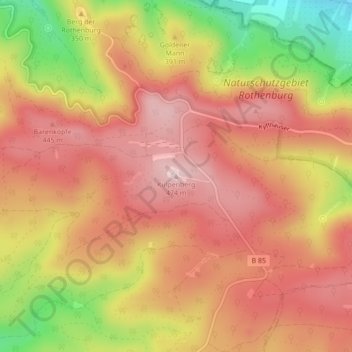 Mapa topográfico Kulpenberg, altitud, relieve