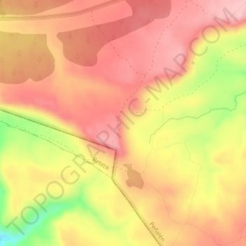 Mapa topográfico Mojón de Moros, altitud, relieve