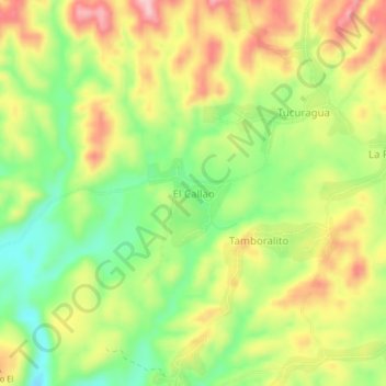 Mapa topográfico El Callao, altitud, relieve