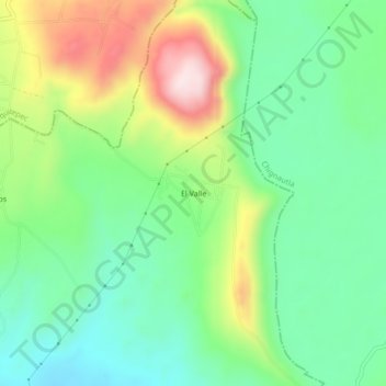 Mapa topográfico El Valle, altitud, relieve