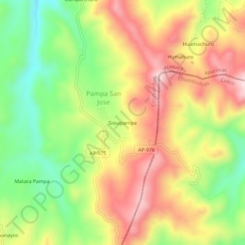 Mapa topográfico Siouipampa, altitud, relieve