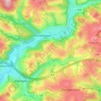 Mapa topográfico Neuhurden, altitud, relieve