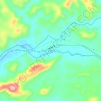 Mapa topográfico Playa De Oro, altitud, relieve