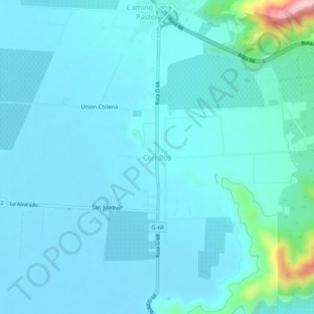 Mapa topográfico Cerrillos, altitud, relieve
