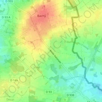 Mapa topográfico Hôtel, altitud, relieve