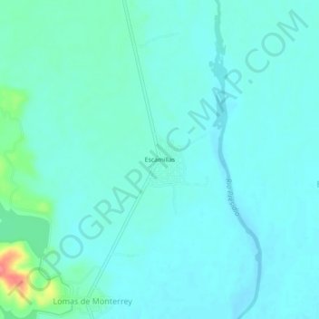 Mapa topográfico Escamillas, altitud, relieve
