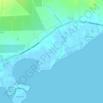 Mapa topográfico Hacienda Palés, altitud, relieve