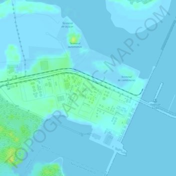 Mapa topográfico Porto de Suape, altitud, relieve